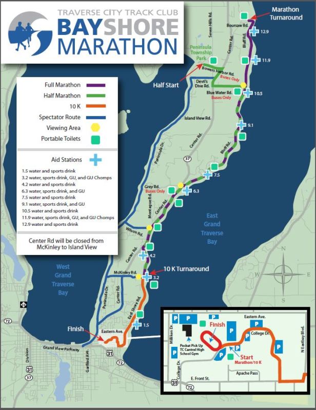 2014 Bayshore 1/2 Marathon Course Map